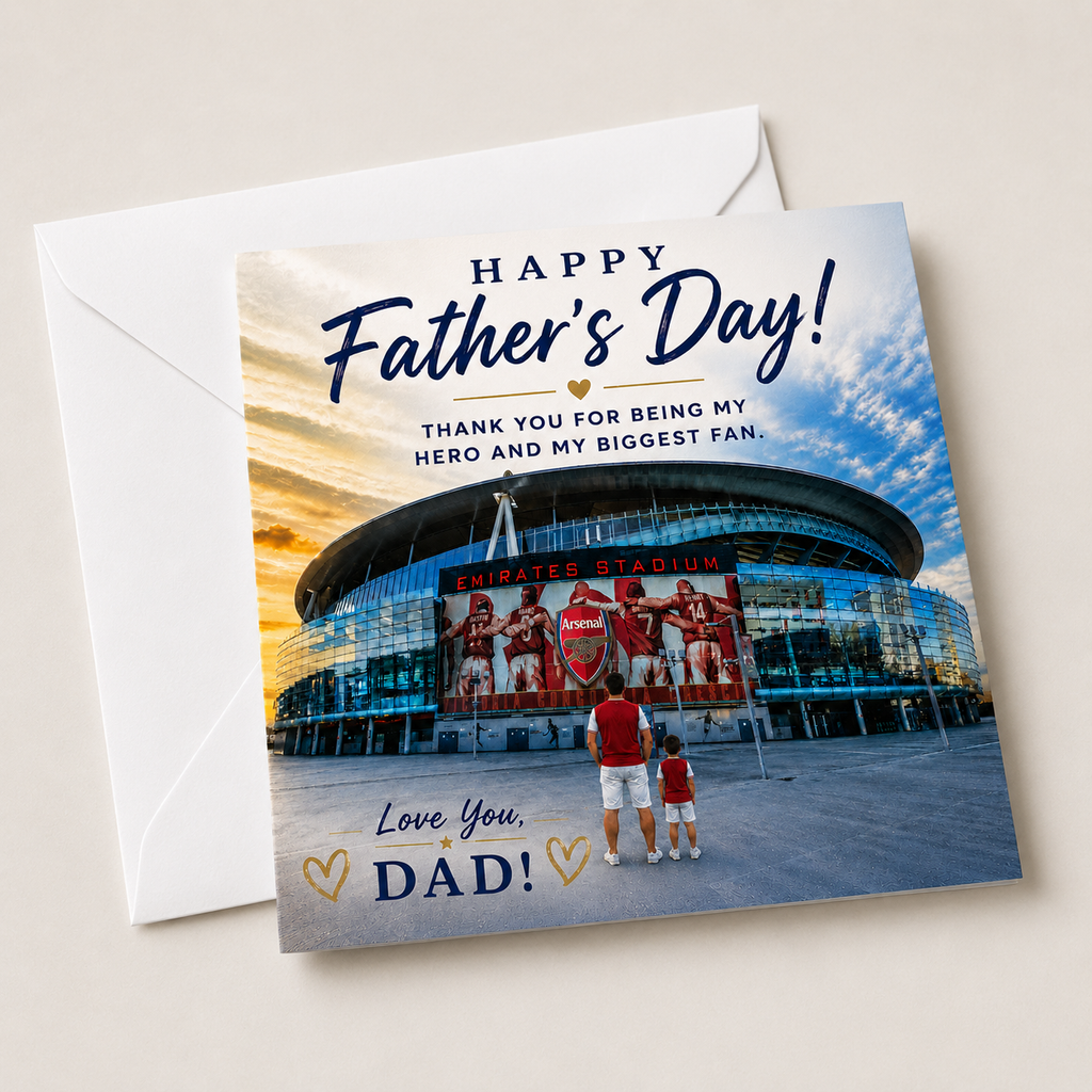 Personalised Arsenal Football Father's Day Card | Gift for Dad