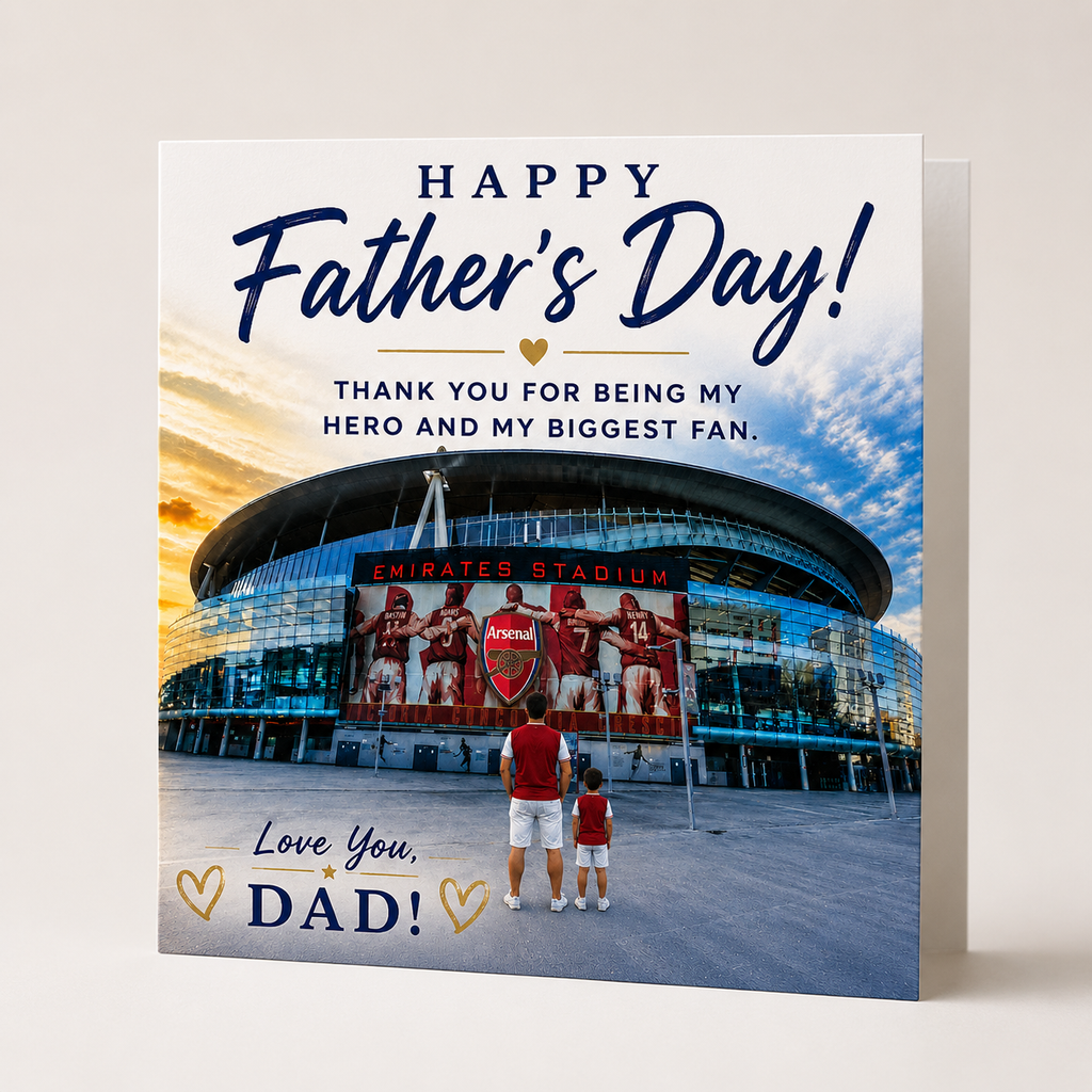 Personalised Arsenal Football Father's Day Card | Gift for Dad