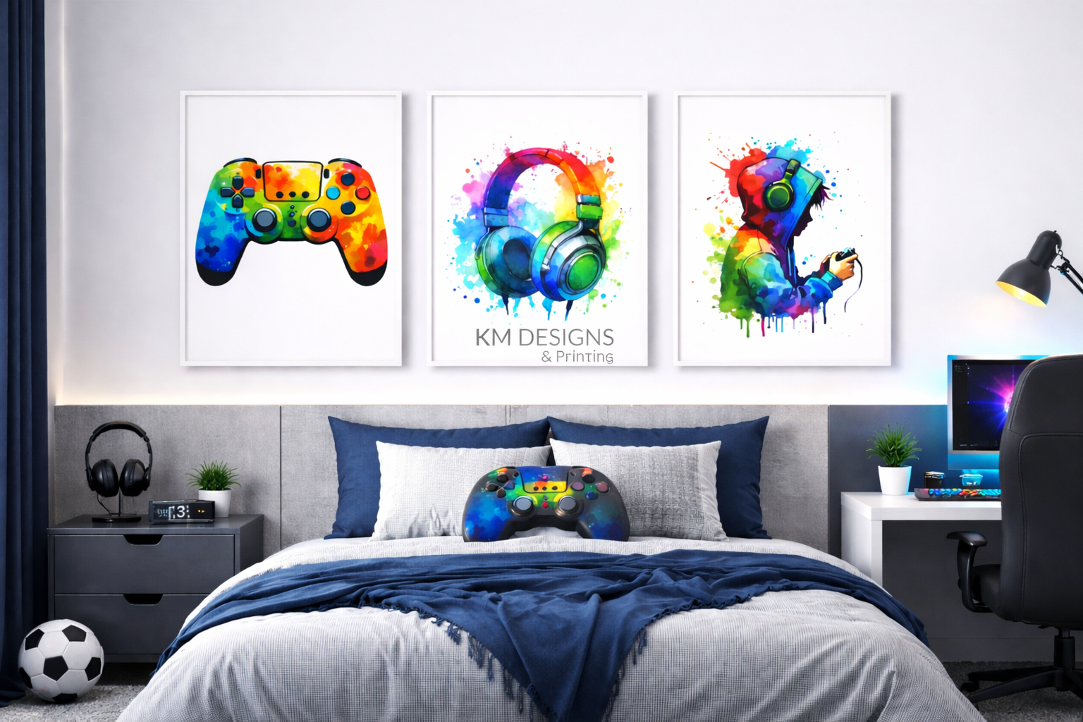 Boy's Gaming Bedroom Wall Art Decor Prints