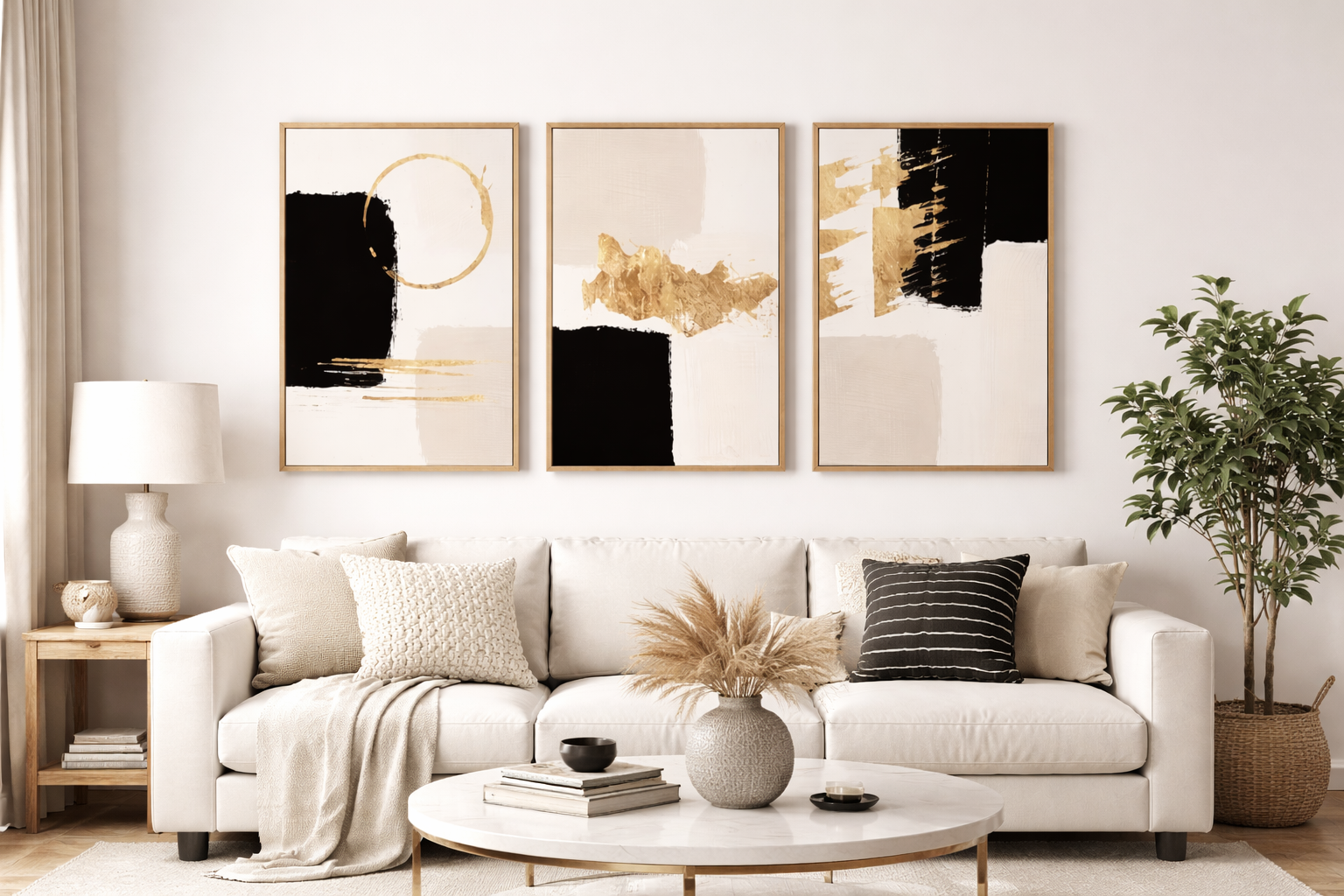 Luxe Living Collection Wall Art Prints | Set of Prints | Modern Living Room Decor Gift