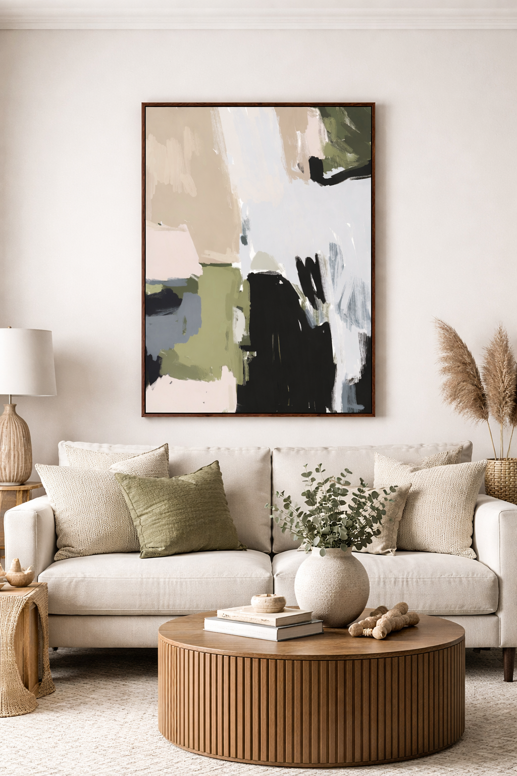 Olive Noir Abstract Wall Art Print | Contemporary Living Room Decor | Modern Home Gift
