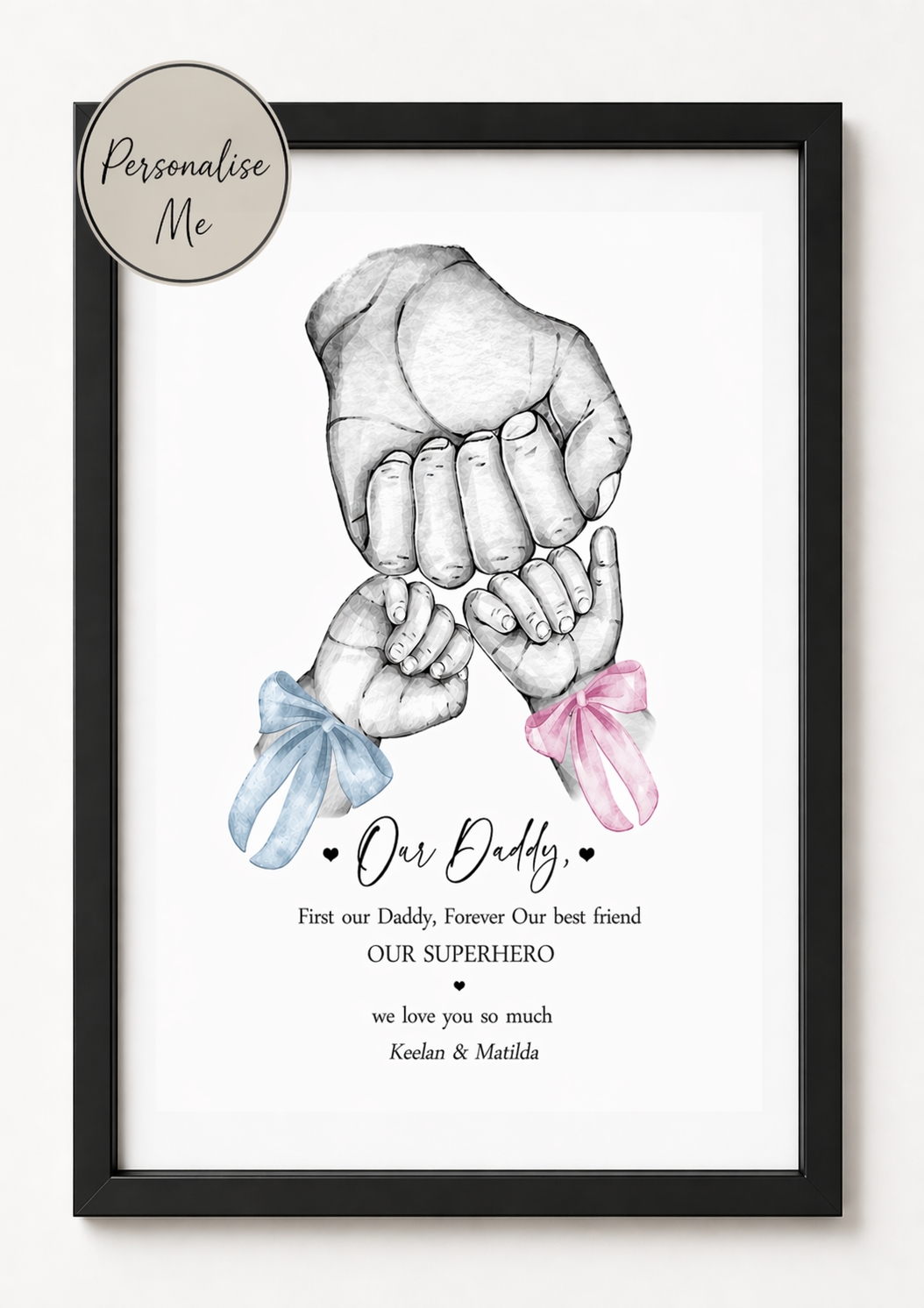 Daddy And Children Personalised Hands