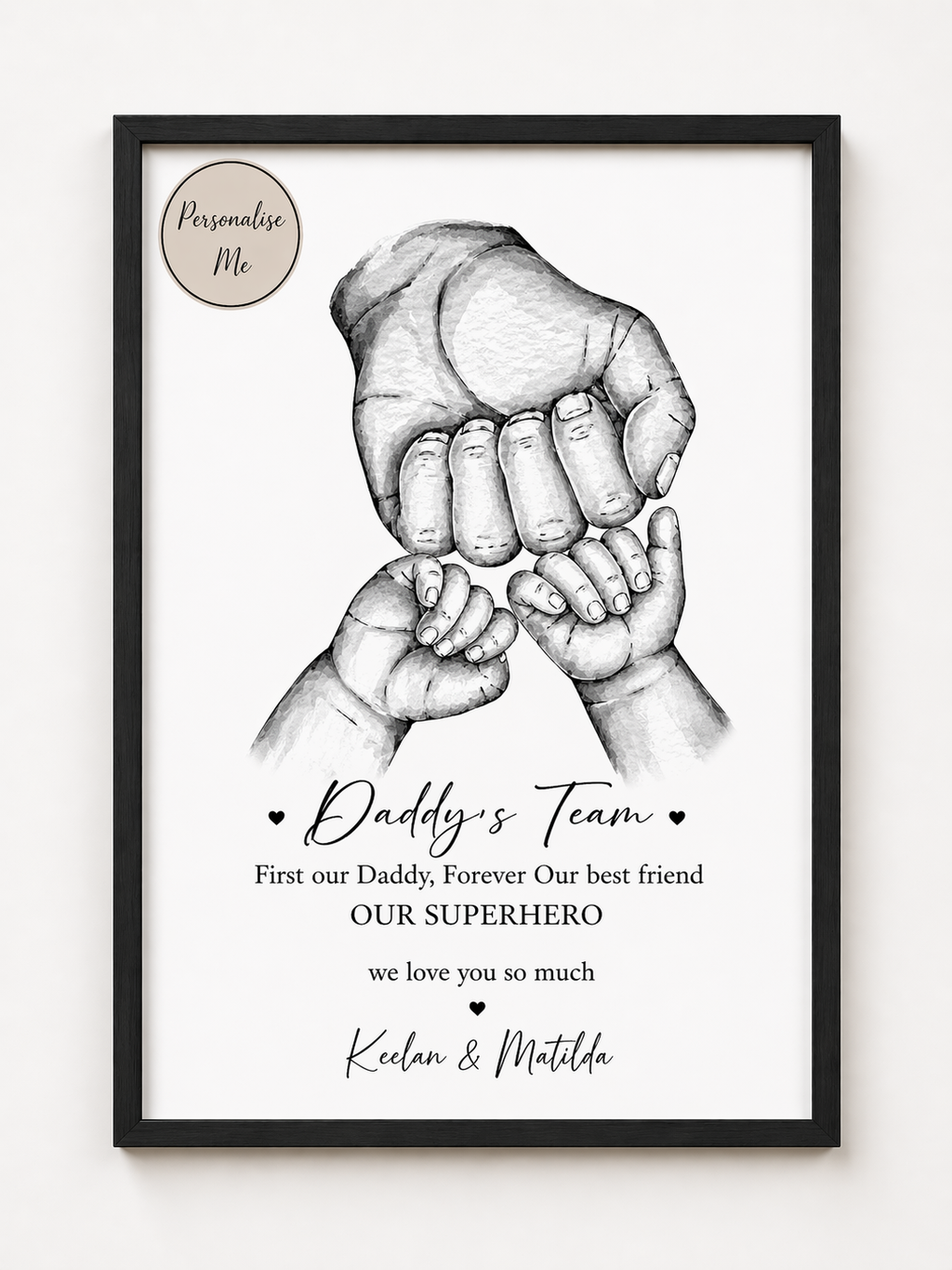 Personalised Daddy's Team Football Print | Father's Day Gift for Dad