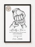 Personalised Daddy's Team Football Print | Father's Day Gift for Dad