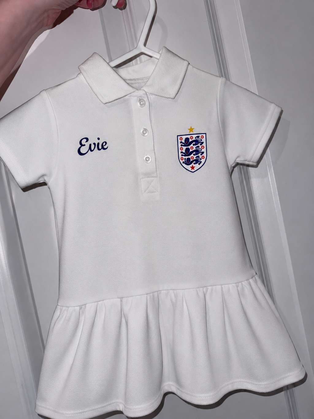 England World Cup Tennis Style Dress & Navy Bows Personalised