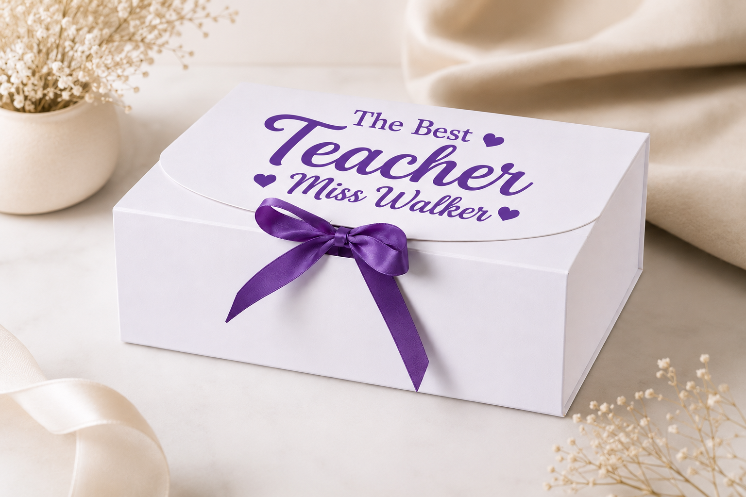 Personalised Teacher Gift Box | Gift Box with Tissue Paper & Ribbon | End of Term Gift