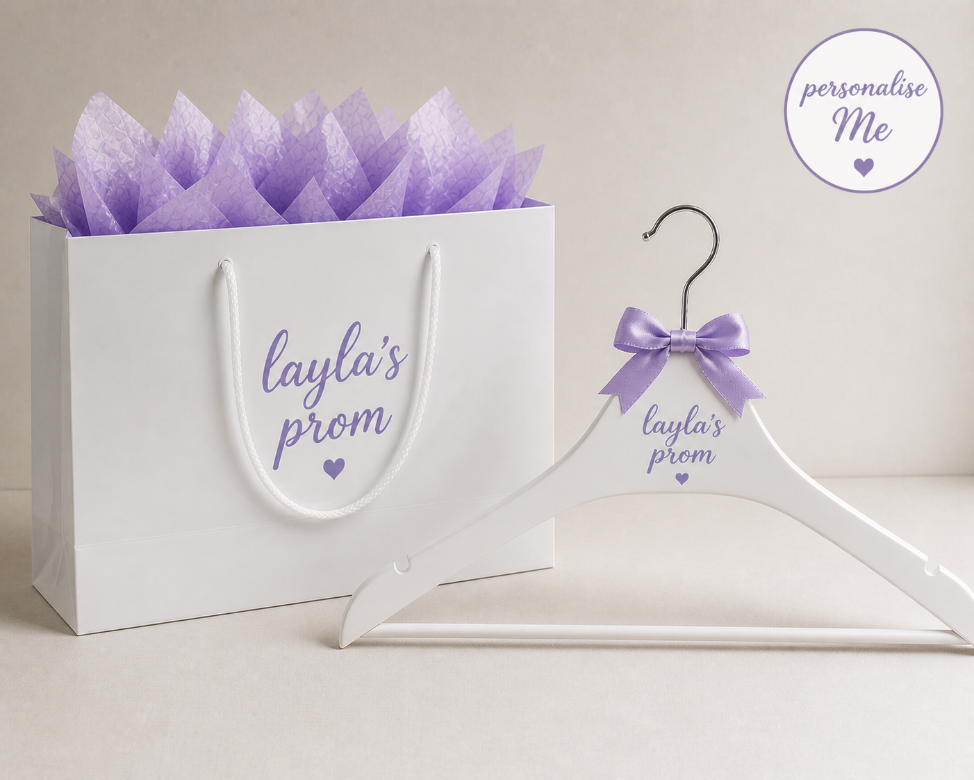 Prom Gift Set | Gift Bag, Dress Hanger & Champagne Glass | Prom Night Gift