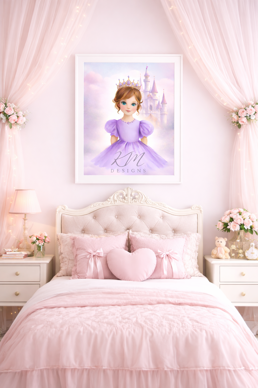 Princess Wall Art | Girls Bedroom Print | Children's Room Decor