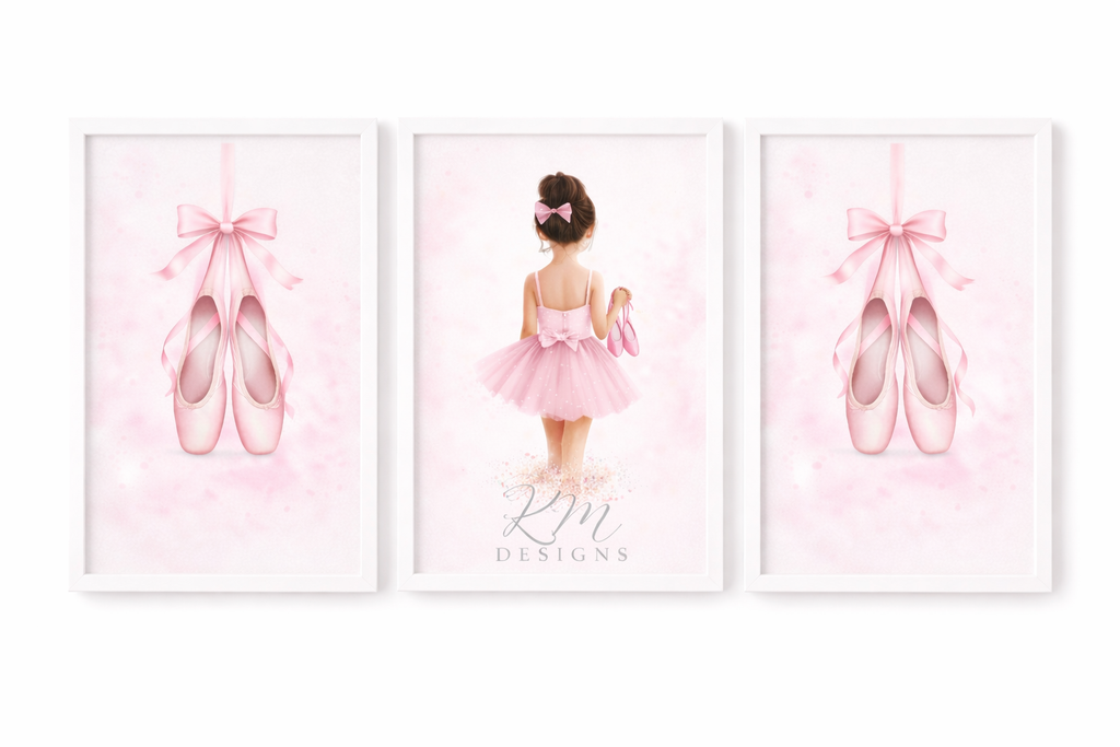 Princess Ballerina Wall Art Print | Girls Bedroom Decor Gift