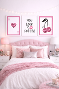 You Look So Pretty Cherry Wall Art Print | Girls Room Decor Gift