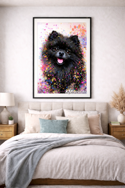 Animal Dog Decor, Pomeranian Wall Decor Print