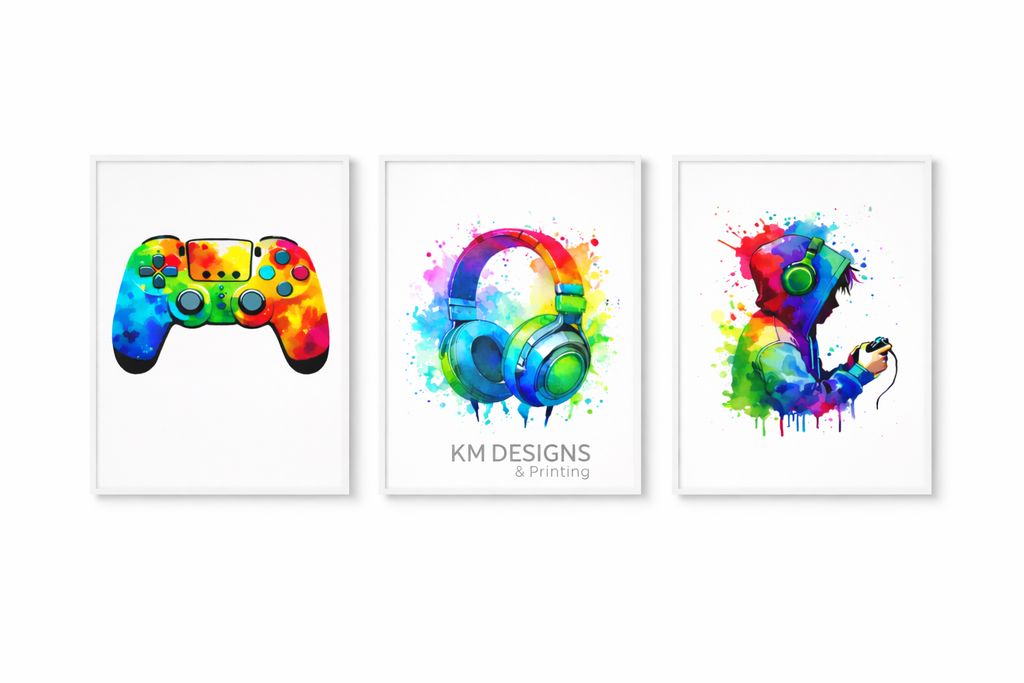 Gaming Wall Art Print | Teenage Boys Bedroom Decor | Gamer Gift
