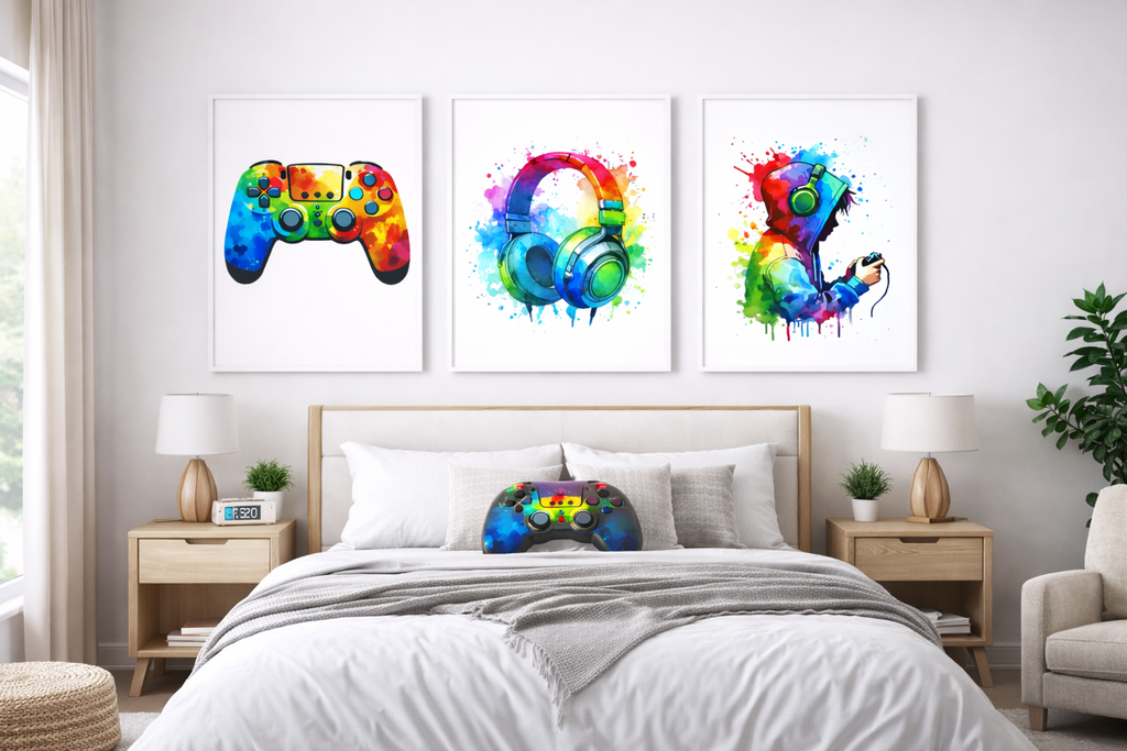 Gaming Wall Art Print | Teenage Boys Bedroom Decor | Gamer Gift