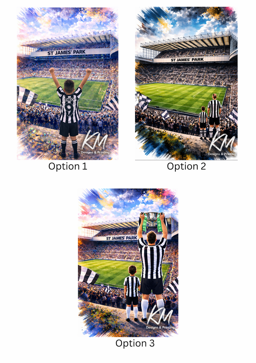 Personalised Newcastle United Stadium Print | Football Gift for Him