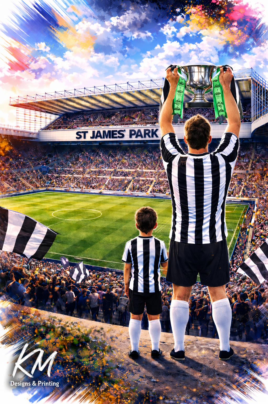 Personalised Newcastle United Stadium Print | Football Gift for Him