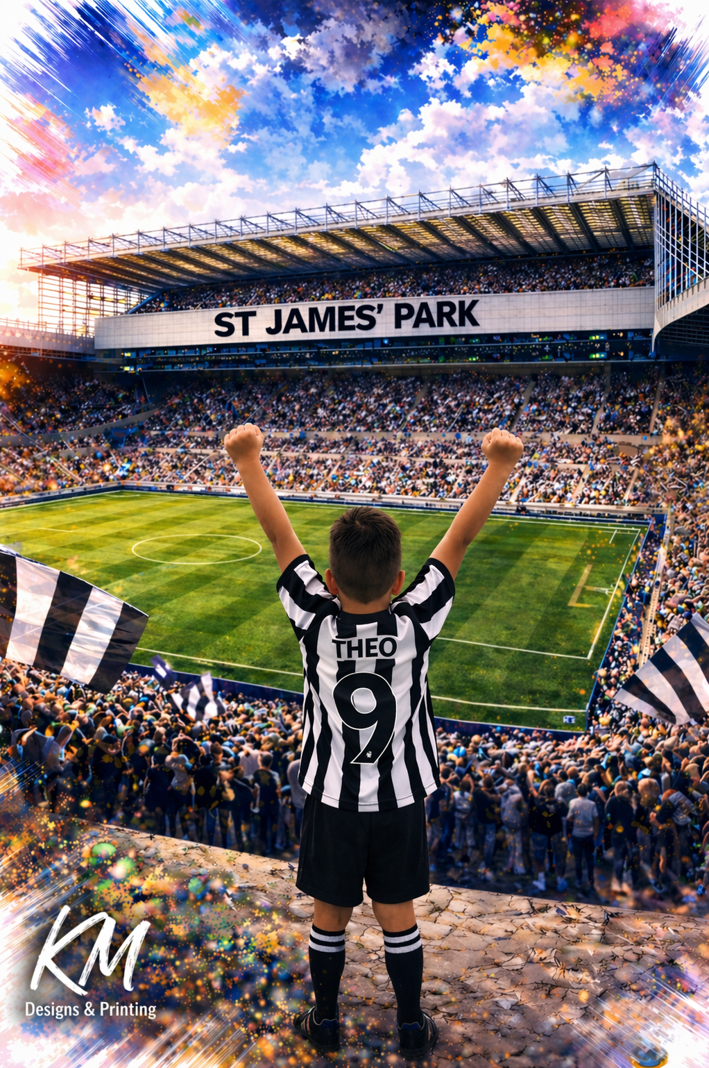 Personalised Newcastle United Stadium Print | Football Gift for Him