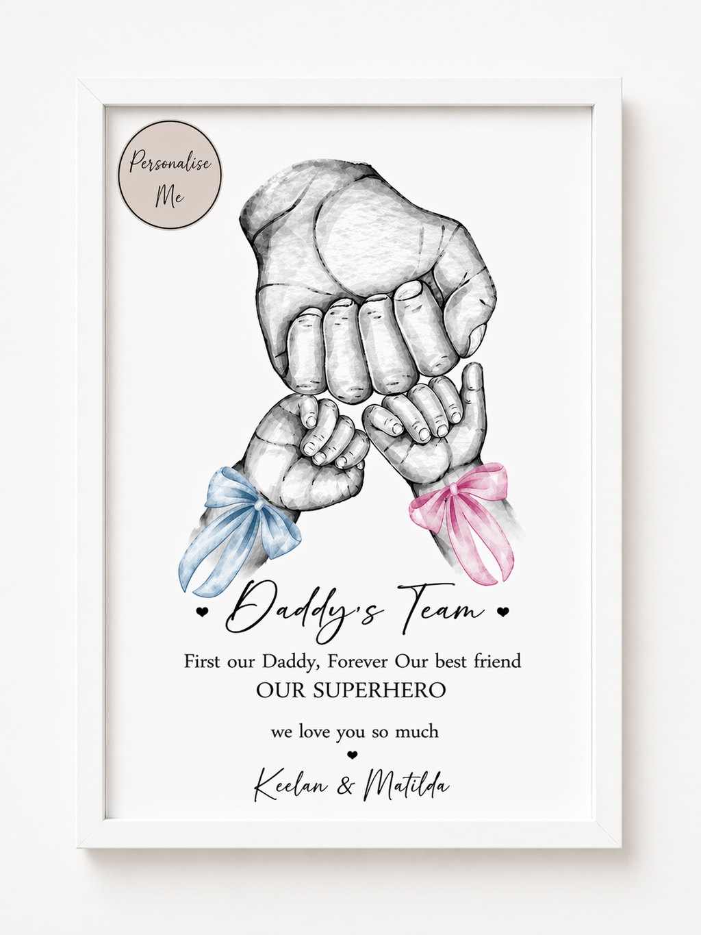 Personalised Daddy's Team Football Print | Father's Day Gift for Dad