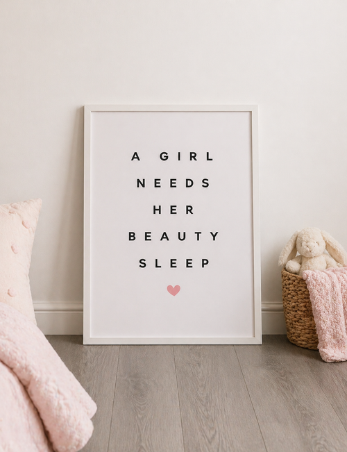 A Girl Needs Her Beauty Sleep Wall Art Decor