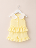 Girls Lemon Bow Frill Shorts Set