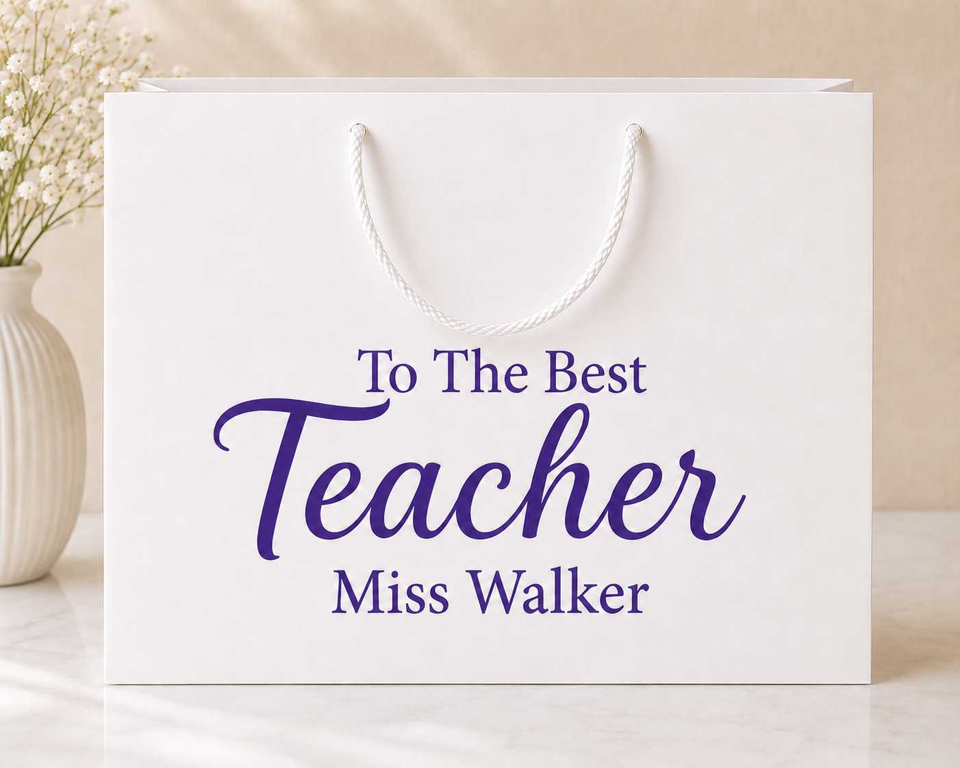 Personalised Teacher Gift Bag | Gift Bag with Tissue Paper & Ribbon | End of Term Gift