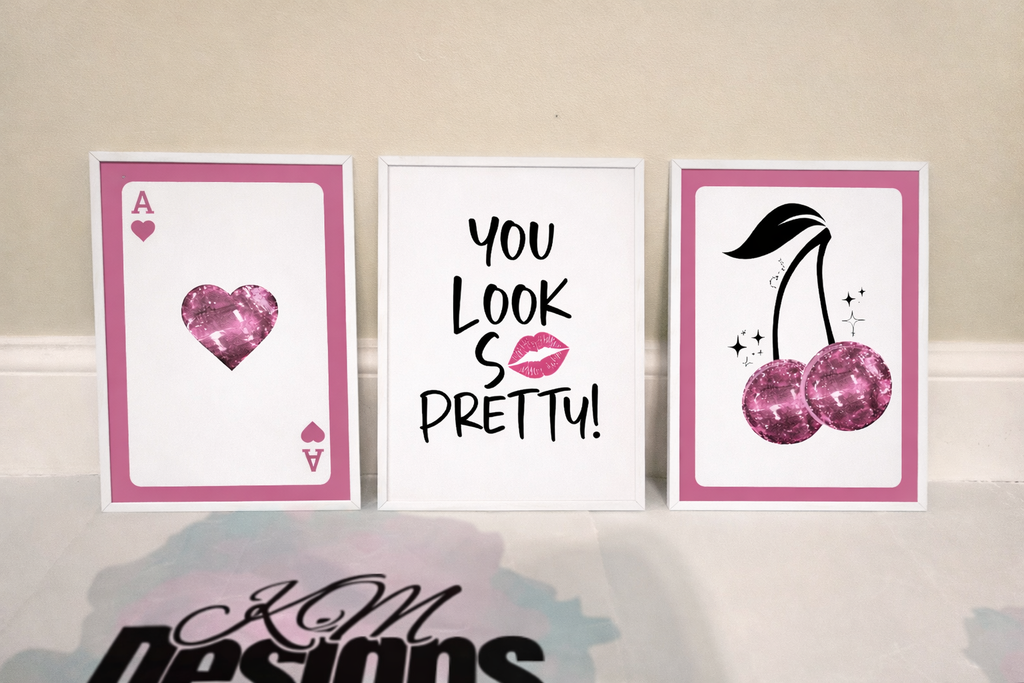 You Look So Pretty Cherry Wall Art Print | Girls Room Decor Gift