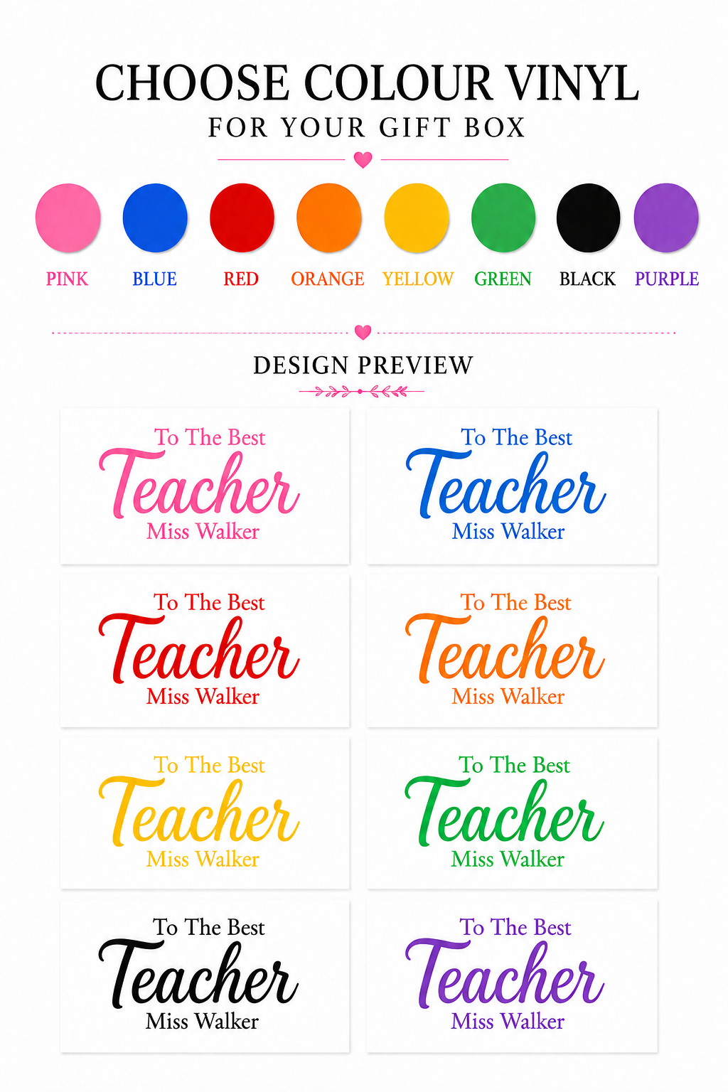 Personalised Teacher Gift Box | Gift Box with Tissue Paper & Ribbon | End of Term Gift