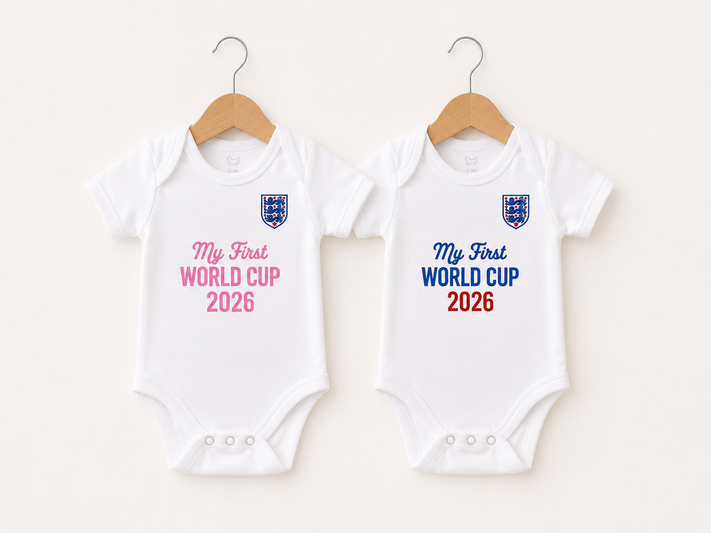 Personalised England Football Baby Vests | Kids Match Day Outfit World Cup 2026