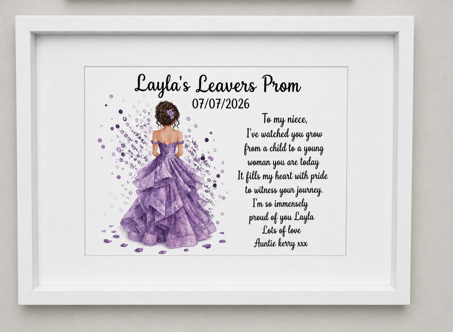 Personalised Leavers Prom Print | Prom Gift for Her | Keepsake