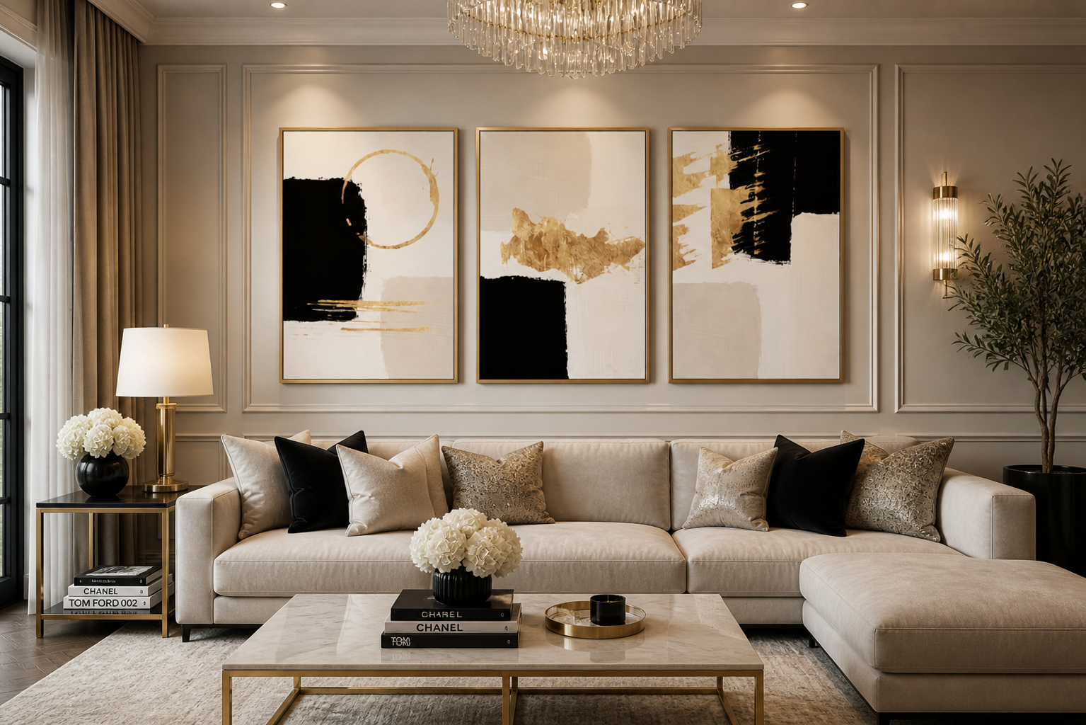 Luxe Living Collection Wall Art Prints | Set of Prints | Modern Living Room Decor Gift