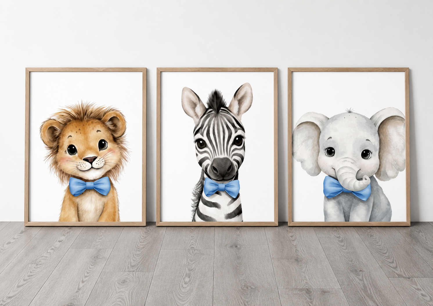 Animal Safari Nursery Wall Art Prints | Set of 3 | Gender Neutral Baby Room Decor Gift