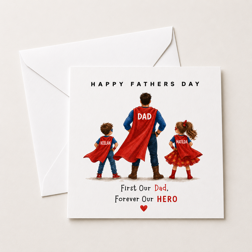 Personalised Superhero Father's Day Card | Dad Gift