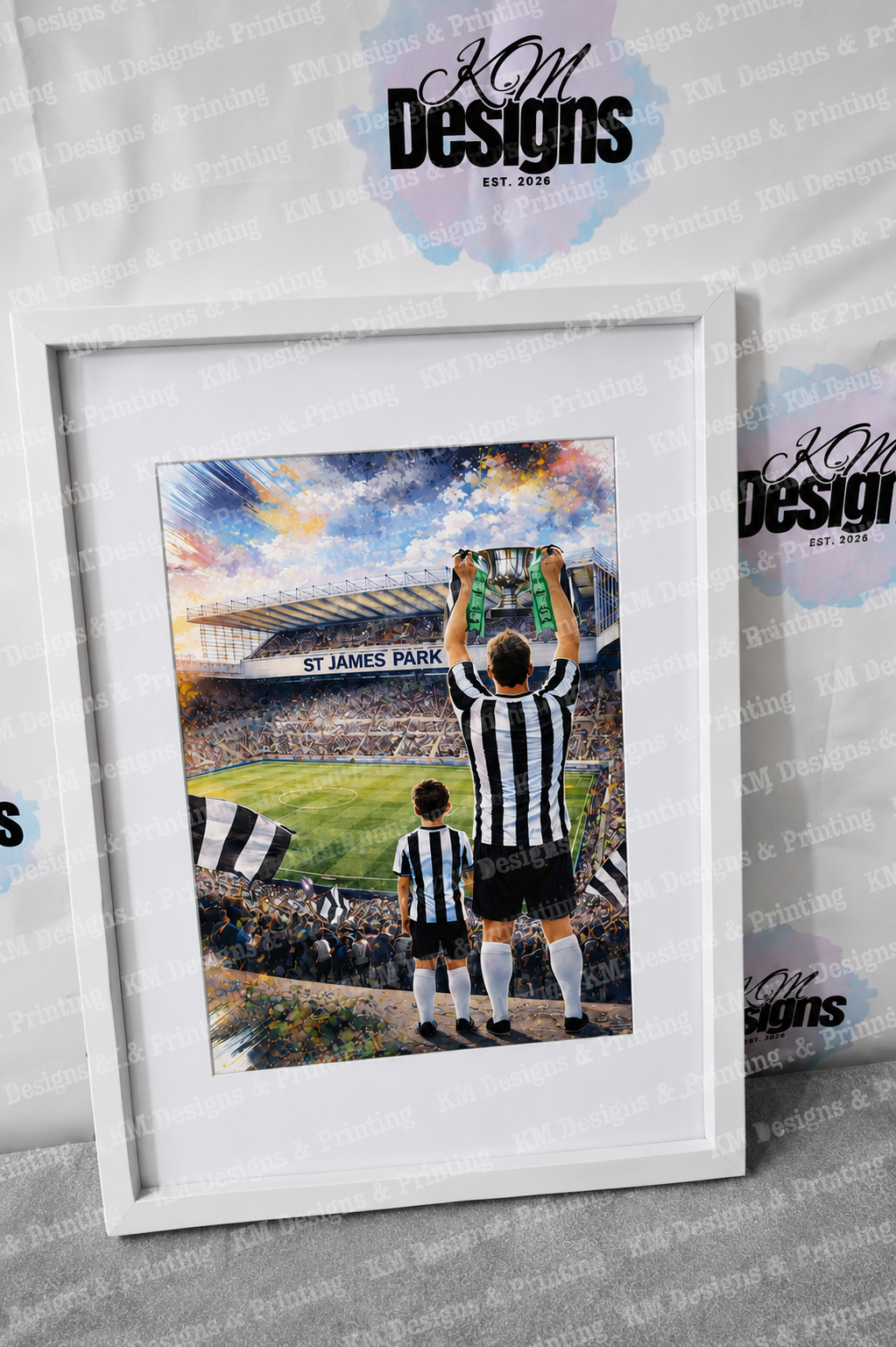 Personalised Newcastle United Stadium Print | Football Gift for Him