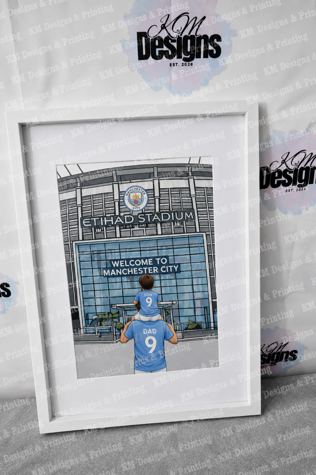 Personalised Manchester City Stadium Print | Football Gift for Him