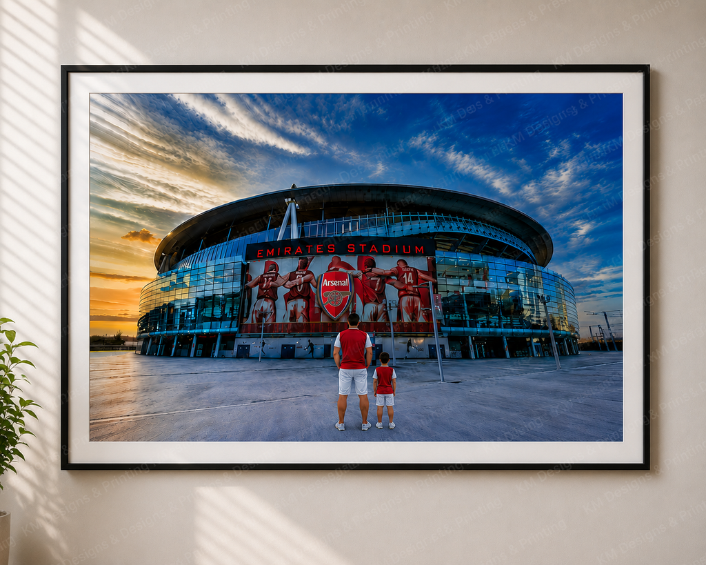 Personalised Arsenal Stadium Print | Football Gift for Him
