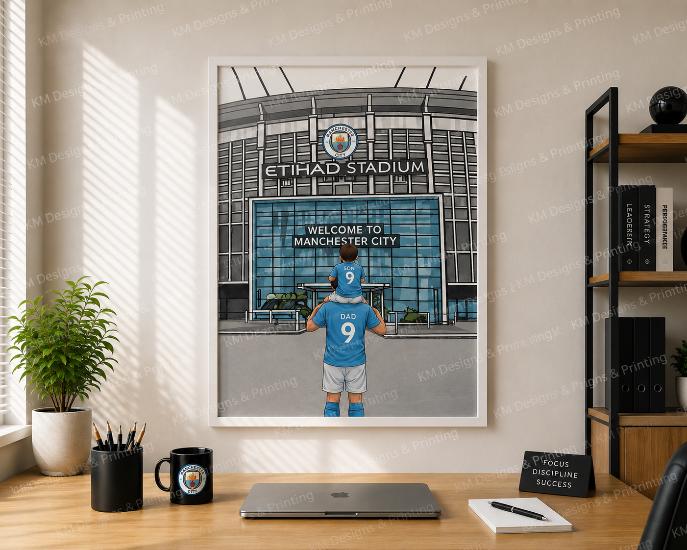 Personalised Manchester City Stadium Print | Football Gift for Him