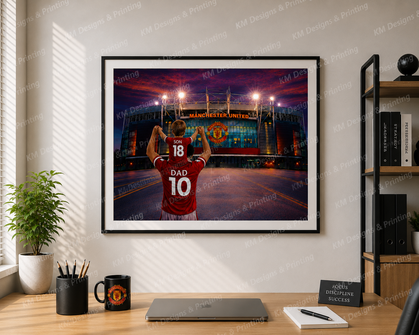 Personalised Manchester United Stadium Print | Football Gift for Him
