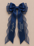 Personalised Ribbon Leavers Hair Bow, Glitter Name, School Leaver 2026 Gift