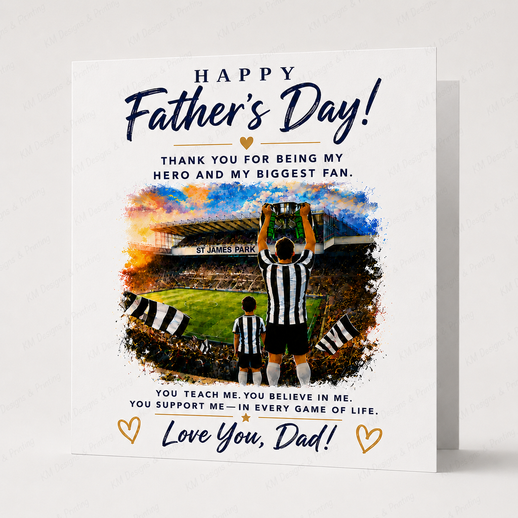 Personalised Newcastle Football Father's Day Card | Gift for Dad