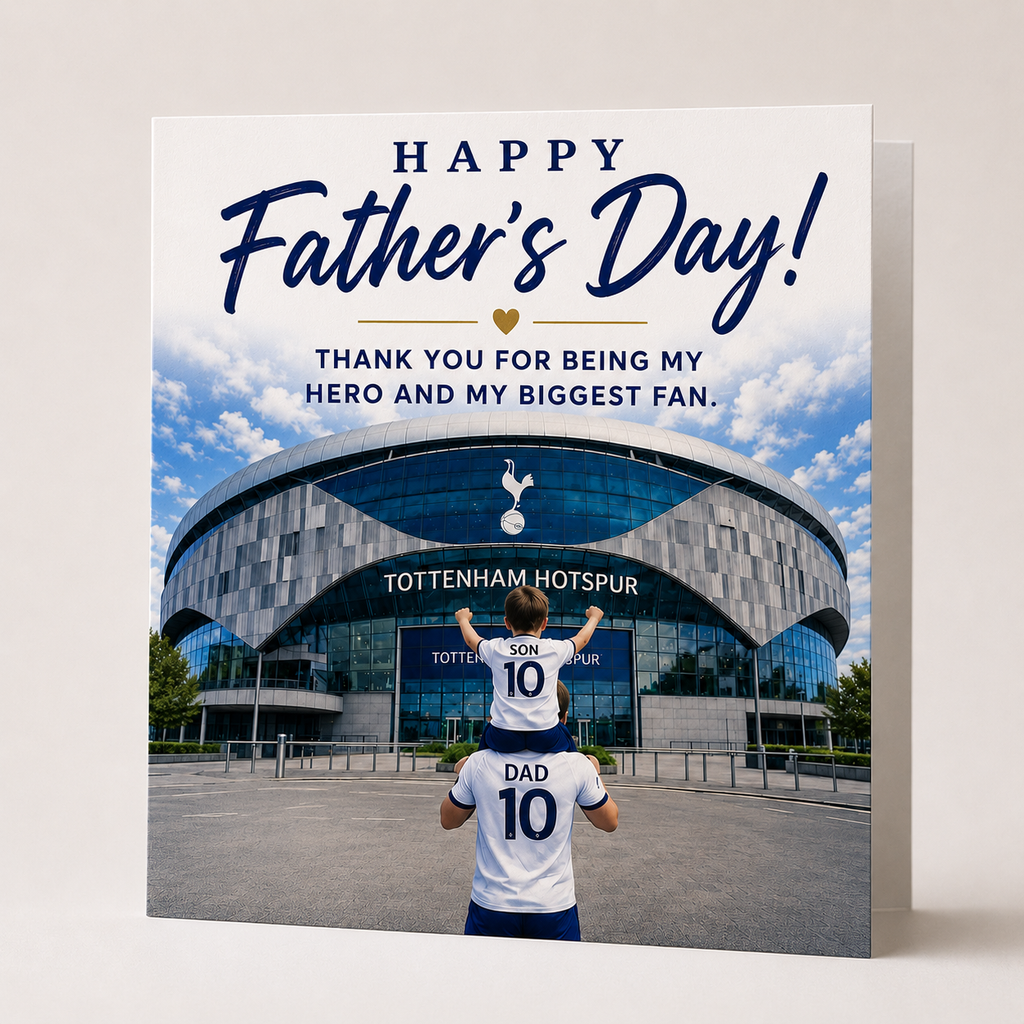 Personalised Tottenham Hotspur Football Father's Day Card | Gift for Dad